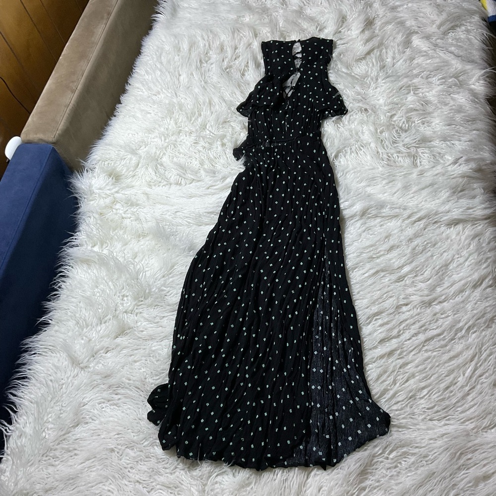 Lulu’s Phaedra Black Print Lace-Up Maxi Dress - Picture 5 of 5